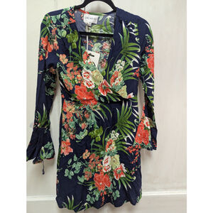 Vibrant Hawaiian Print Vintage Dress, Size S. NWT